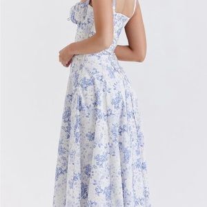 Blue and White Floral Summer Dress